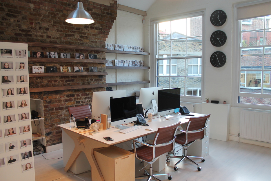 The Lean Desk with white laminated top at Linden Staub