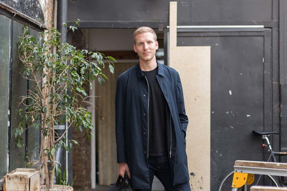 David Steiner outside his studio in Bethnal Green, London