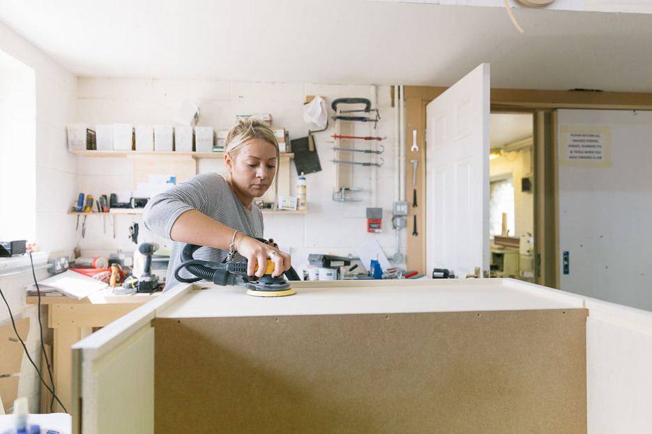 Jess in the workshop 